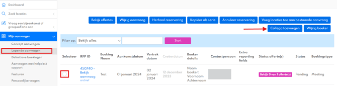 Lopende aanvraag - collega toevoegen (1)