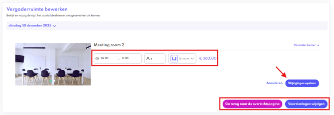 instant book wijzigingen opslaan