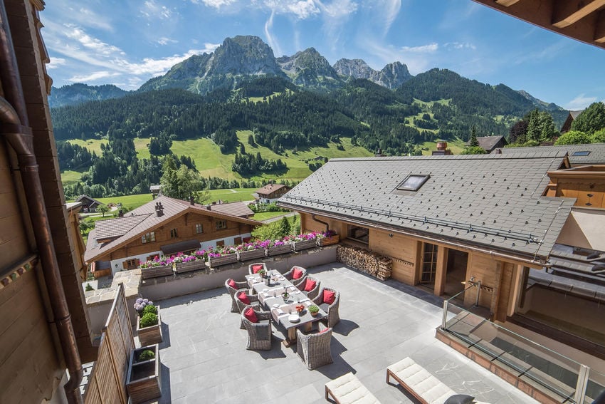 Lodge on mountain in Switzerland
